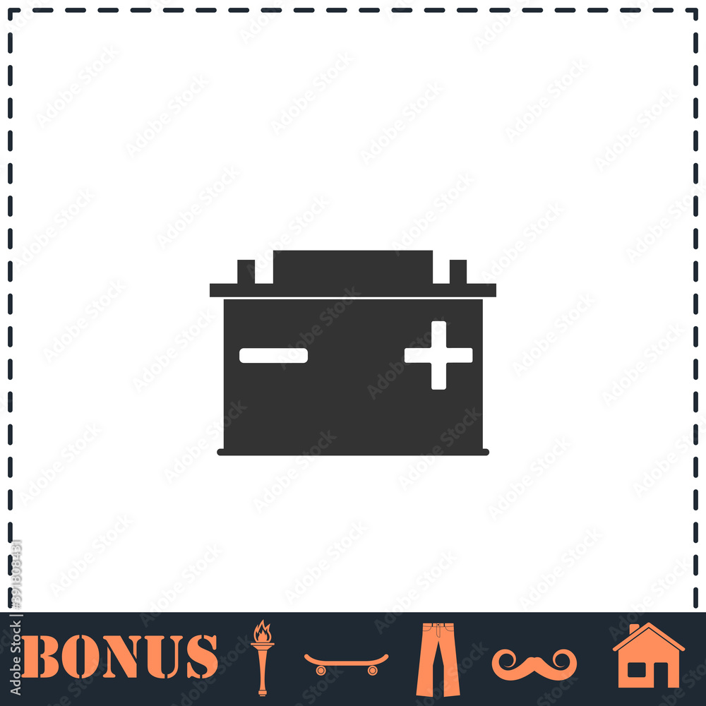 Car Battery icon flat Car Battery icon flat