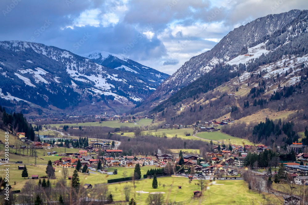 Panorama of Bad gastein ski resort Austria
