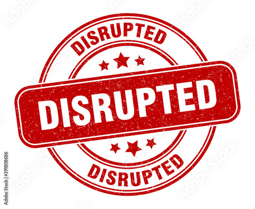 disrupted stamp. disrupted label. round grunge sign