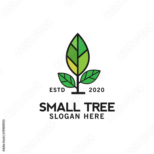 small tree logo design modern simple eco natural vector template