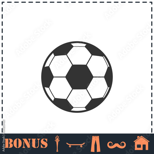 Soccer ball icon flat
