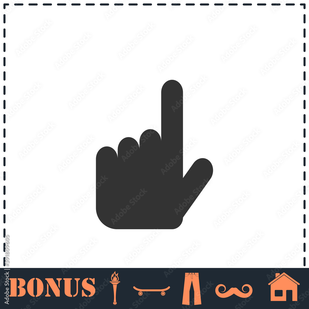 Obraz premium Hand cursor icon flat