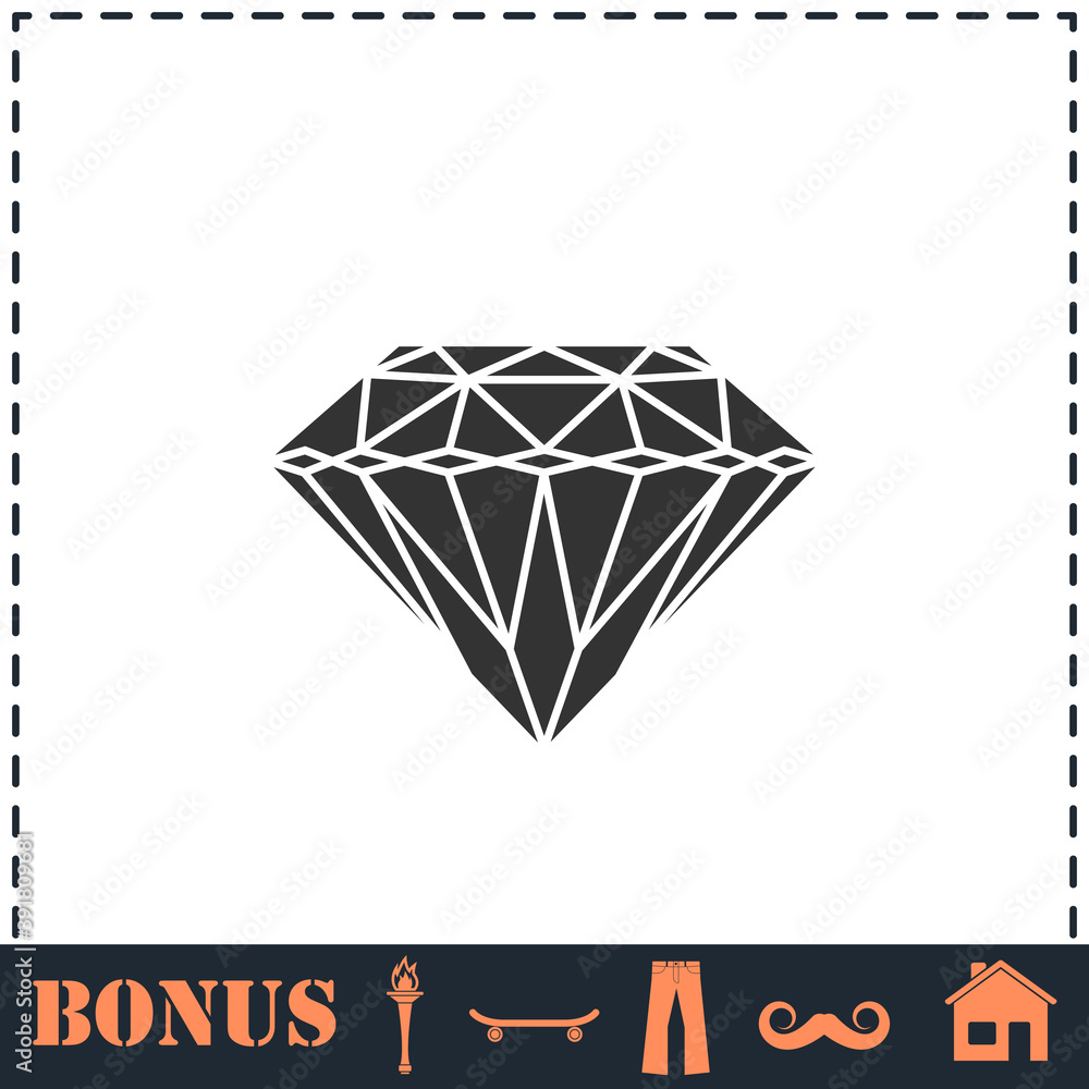 Diamond icon flat Diamond icon flat