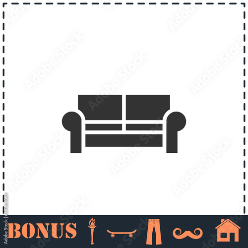 Sofa icon flat