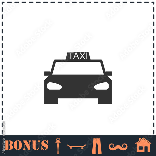 Taxi car icon flat