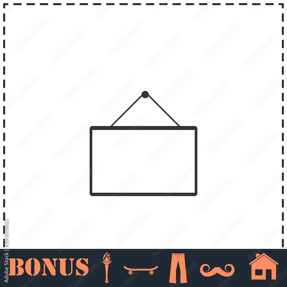 Signboard icon flat Signboard icon flat
