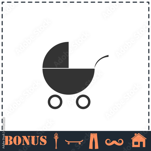 Pram icon flat
