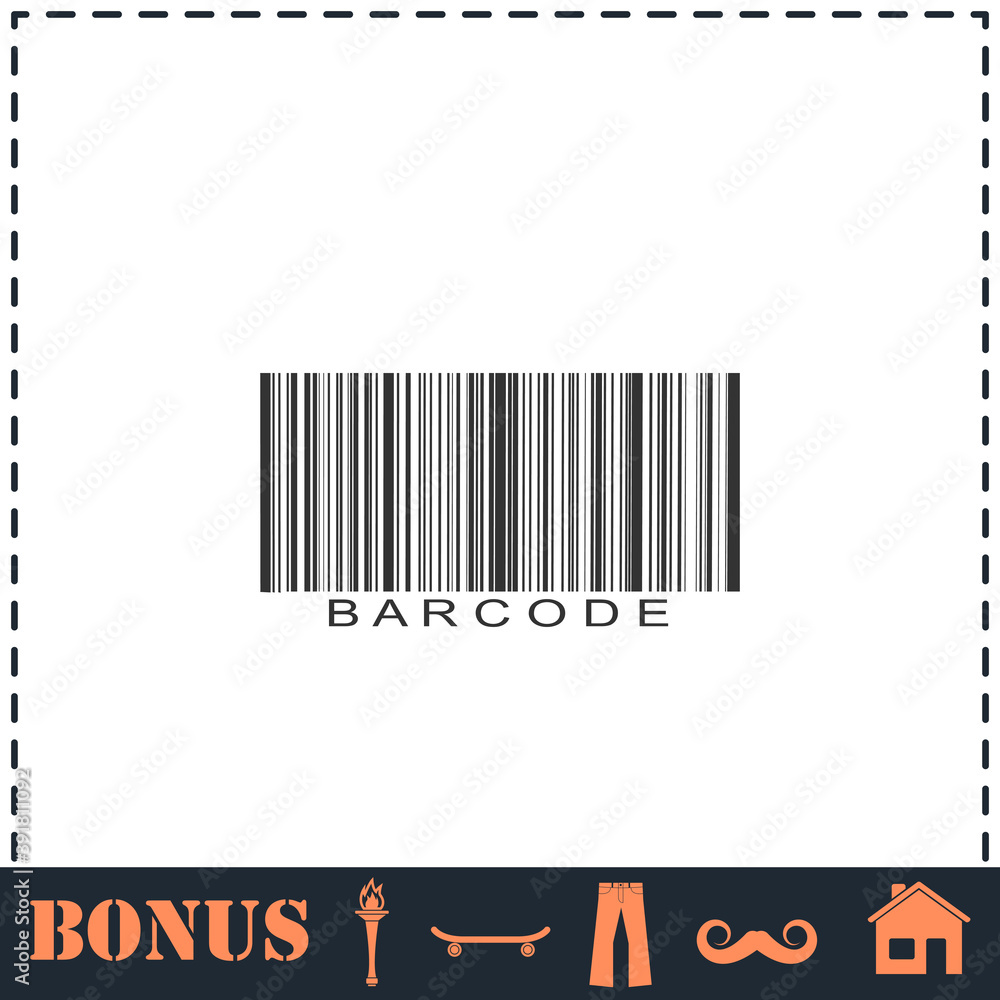 Bar code icon flat Bar code icon flat