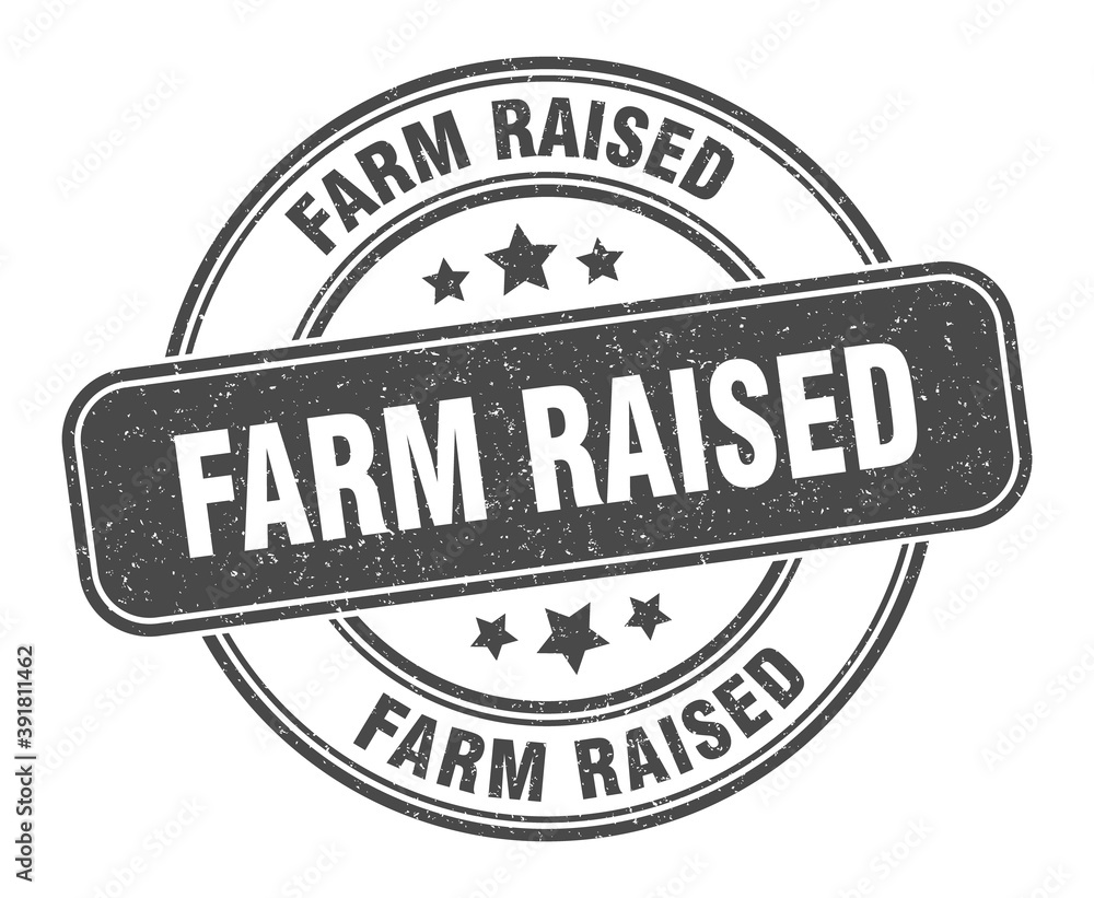 farm raised stamp. farm raised label. round grunge sign farm raised stamp. farm raised label. round grunge sign