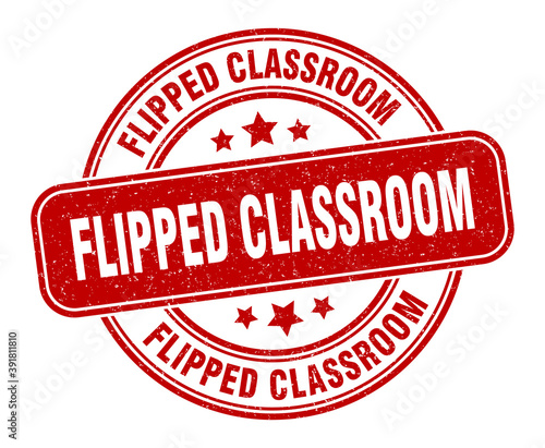flipped classroom stamp. flipped classroom label. round grunge sign