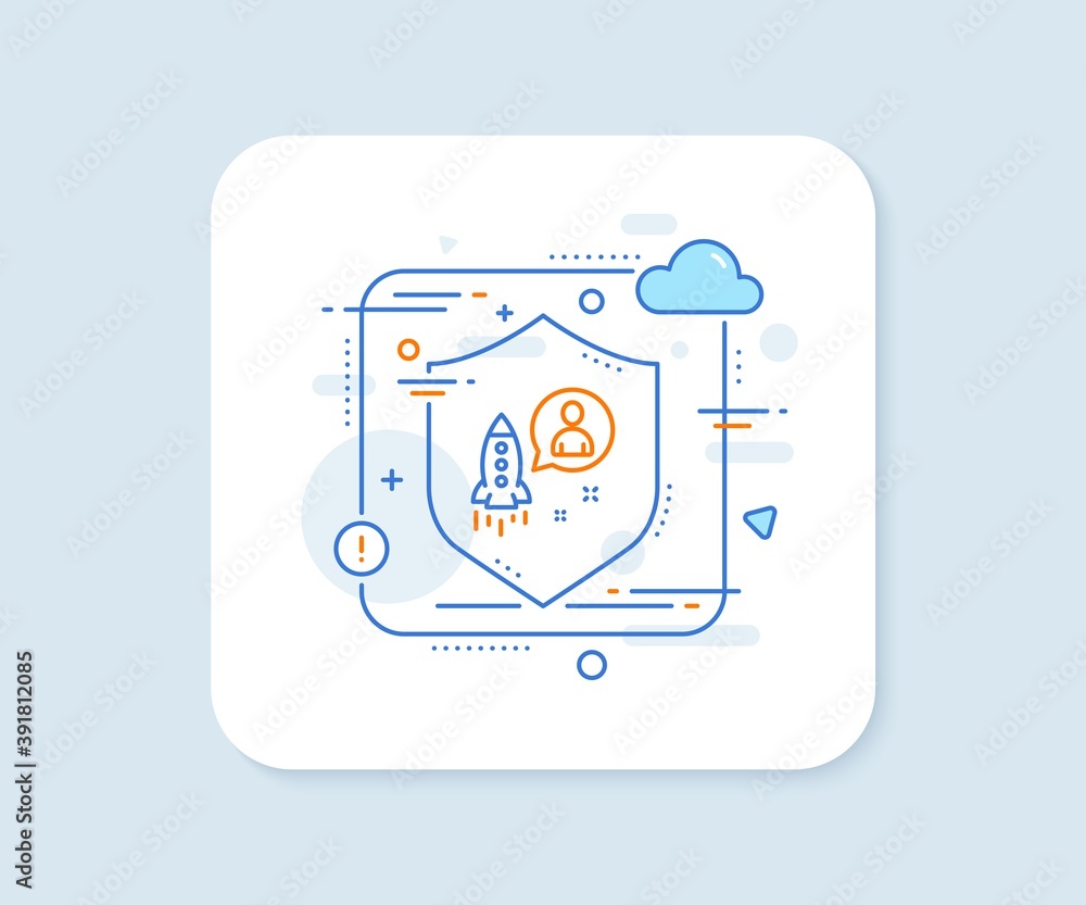 Startup line icon. Abstract vector button. Business management sign. Launch project symbol. Startup line icon. Protect shield concept. Vector Startup line icon. Abstract vector button. Business management sign. Launch project symbol. Startup line icon. Protect shield concept. Vector