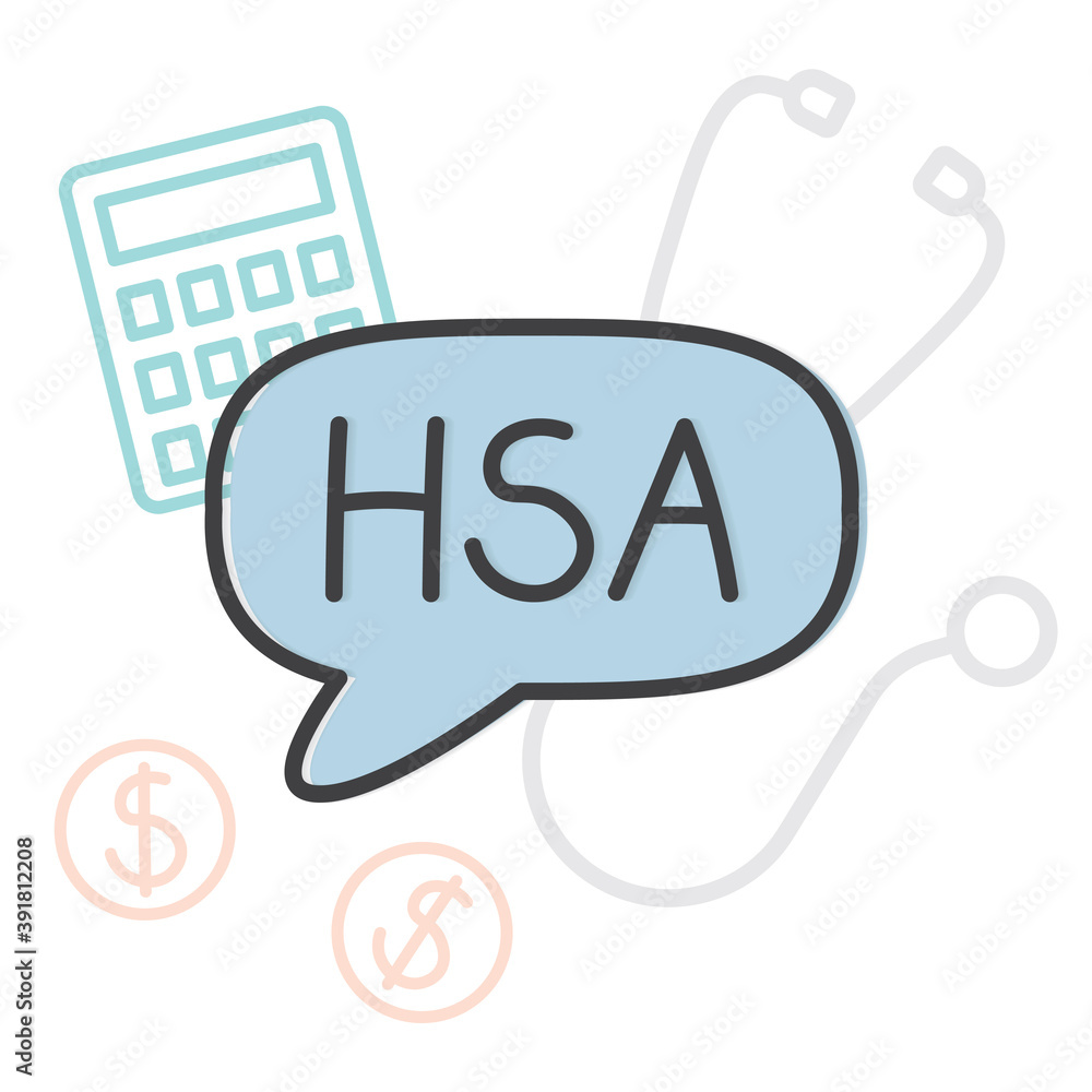HSA (health savings account) medical concept- vector illustration HSA (health savings account) medical concept- vector illustration