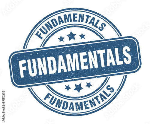 fundamentals stamp. fundamentals label. round grunge sign