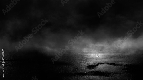 Dark street, black backgrou...