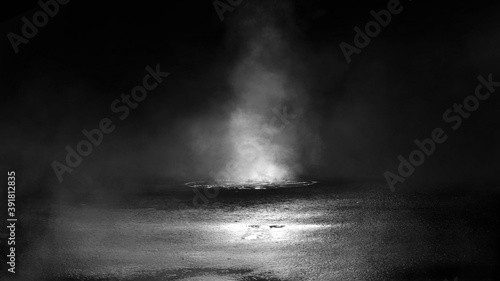 Dark street, black backgrou...