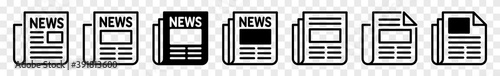 Newspaper Icon Set | News Vector Illustration Logo | Daily Paper | Newspapers Isolated Transparent Collection