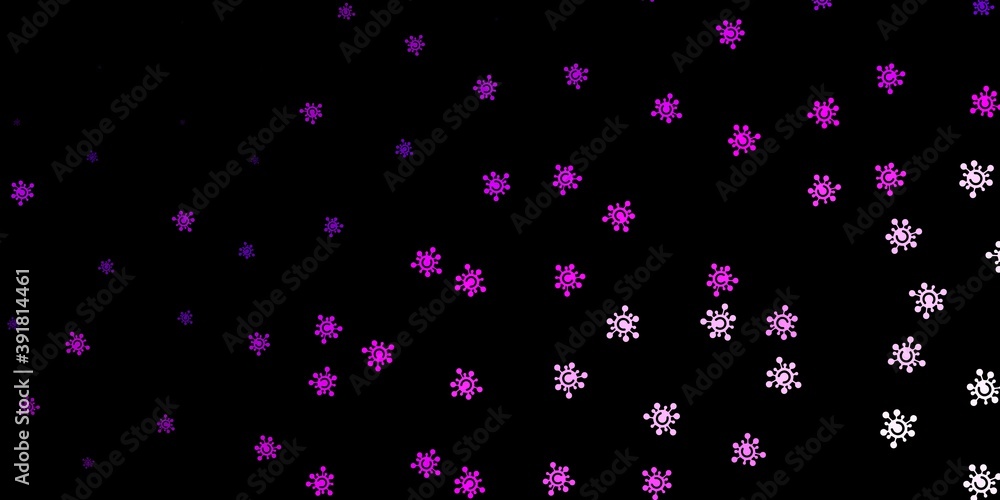 Dark pink vector texture with disease symbols. Dark pink vector texture with disease symbols.