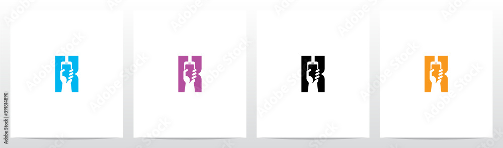 Smartphone On Letter Logo Design K