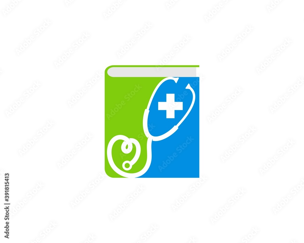 Book with medical stethoscope inside Book with medical stethoscope inside
