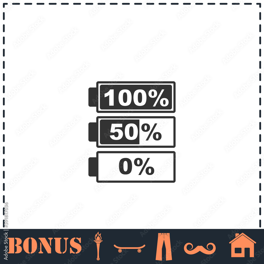 Obraz premium Battery icon flat