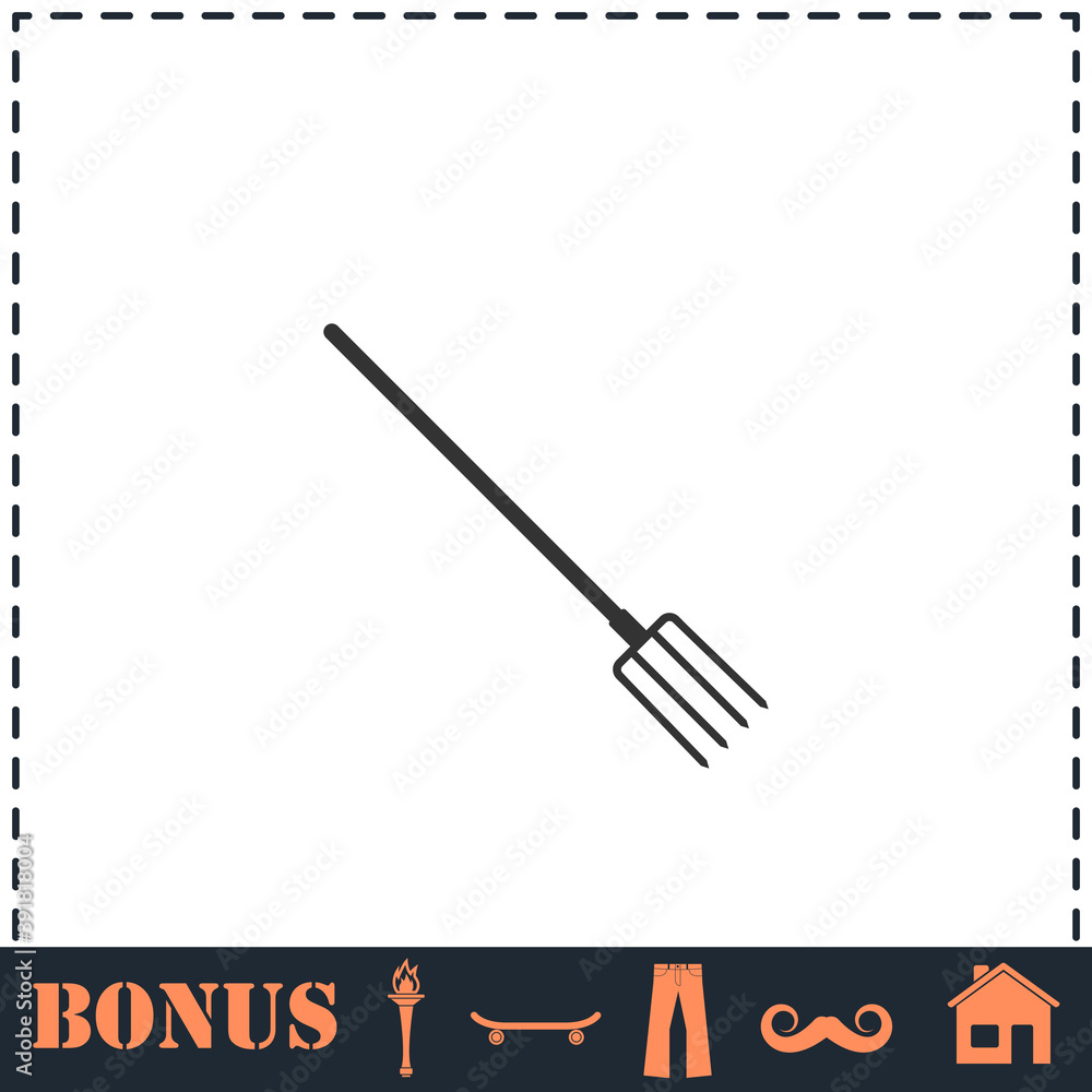Pitchfork icon flat Pitchfork icon flat