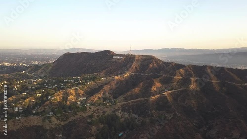 AERIAL: Drone Shot of the Hollywood Hills with Hollywood Sign Pt. 2
