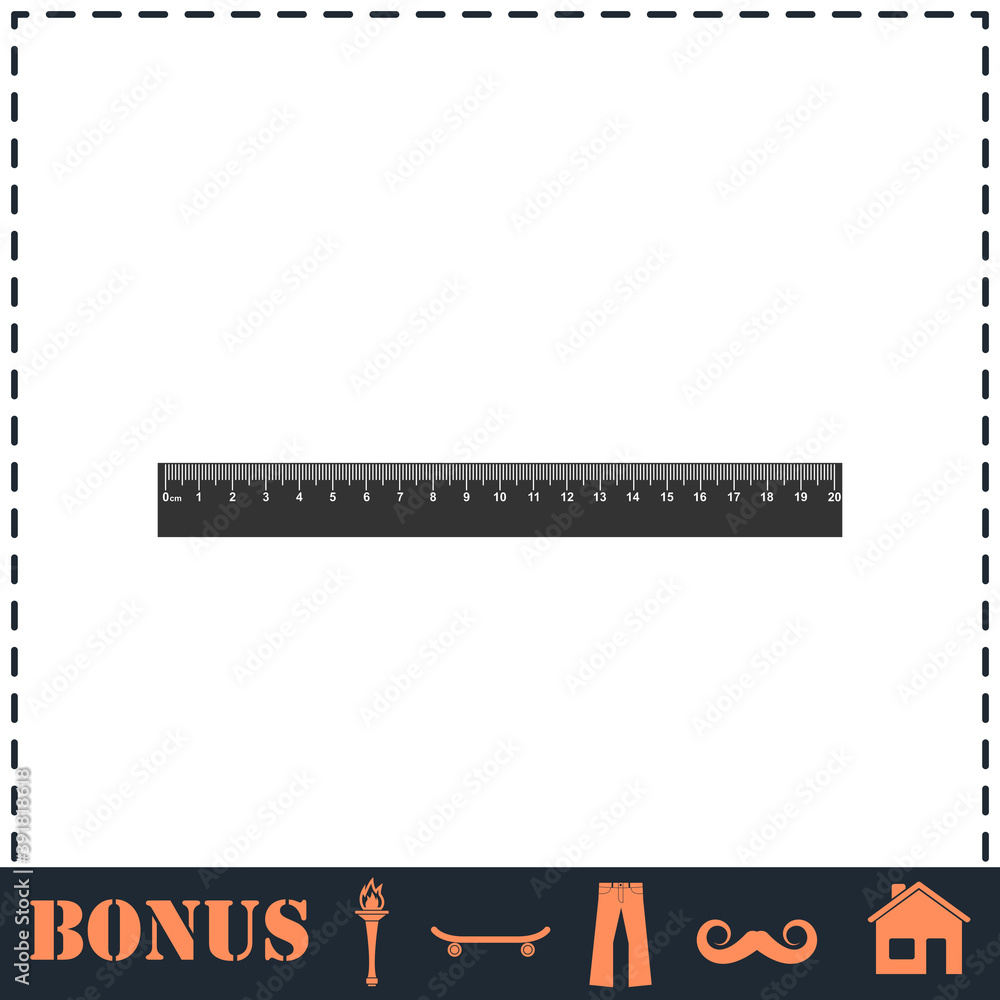 Ruler icon icon flat