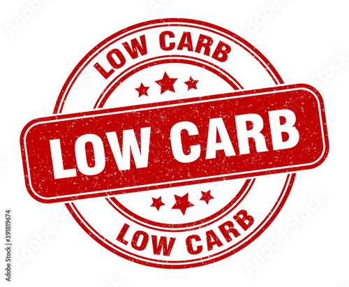 low carb stamp. low carb label. round grunge sign