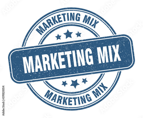 marketing mix stamp. marketing mix label. round grunge sign