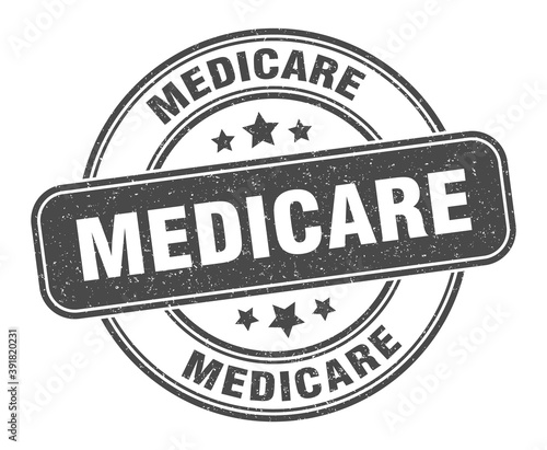 medicare stamp. medicare label. round grunge sign