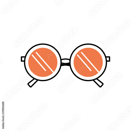 round glasses icon, half line half color style © Jeronimo Ramos