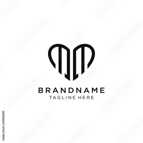 logo love with the initials MM