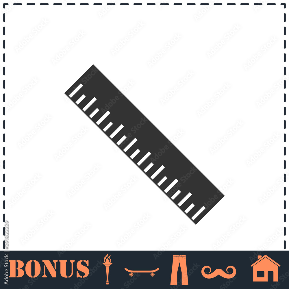 Ruler icon flat