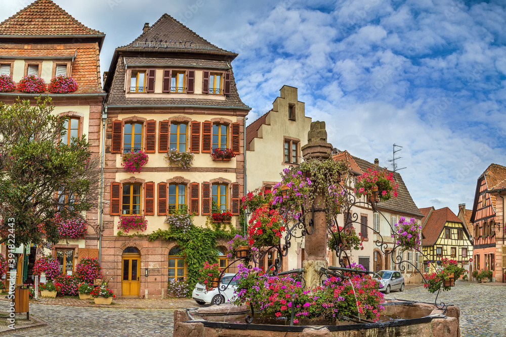 Square in Bergheim, Alsace, France
