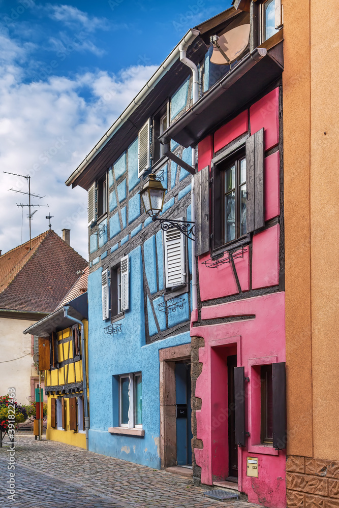 Street in Bergheim, Alsace, France