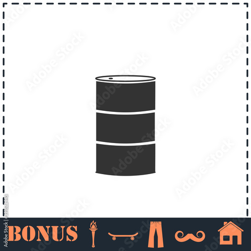 Barrels of oil icon flat