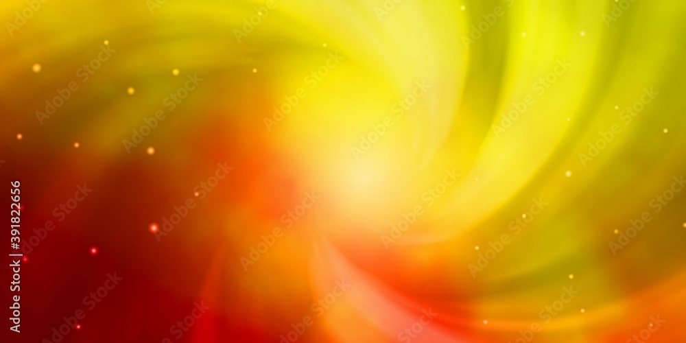 Light Green, Red vector background with small and big stars. Light Green, Red vector background with small and big stars.