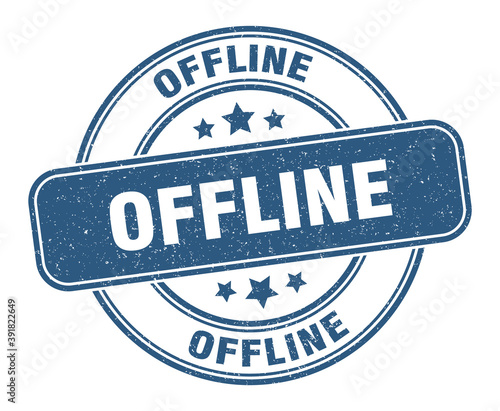 offline stamp. offline label. round grunge sign