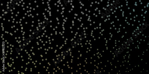 Dark Green, Yellow vector template with neon stars.