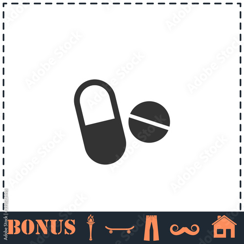 Pills icon flat