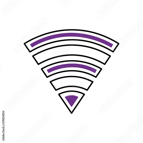 wifi symbol icon, half line half color style