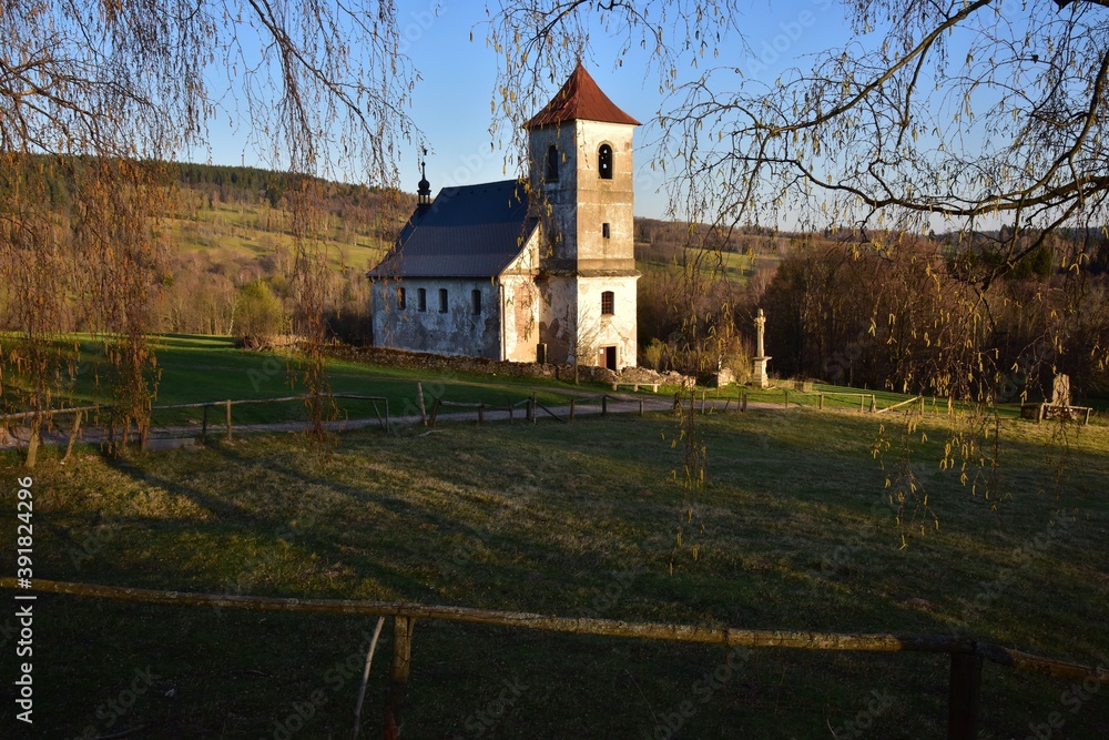 Church of St John of Nepomuk is a roman catholic church in the village of Bartosovice in Eagle Mountains, Czech Republic. It is a protected cultural heritage.