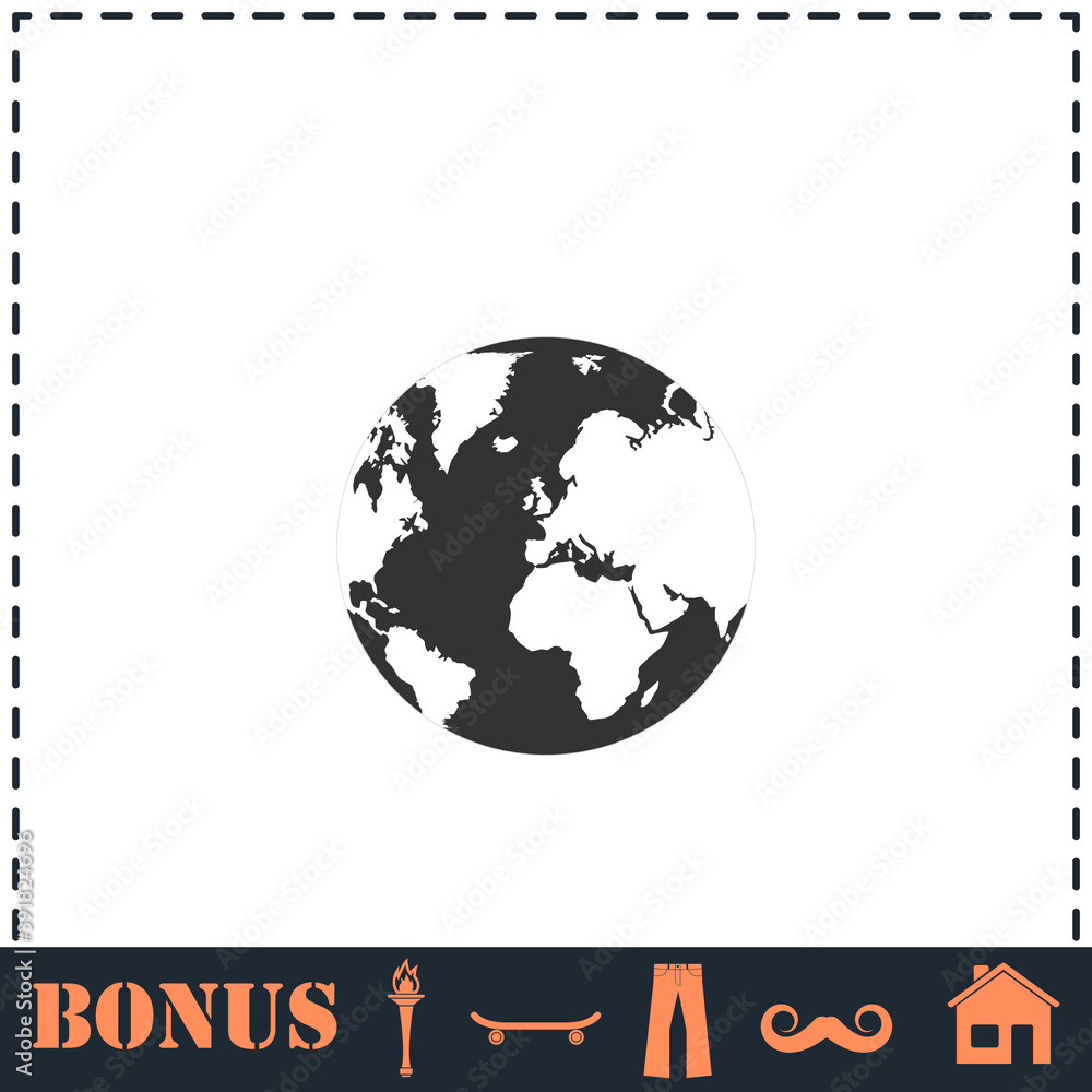 Obraz premium Globe Earth icon flat