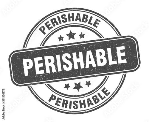 perishable stamp. perishable label. round grunge sign