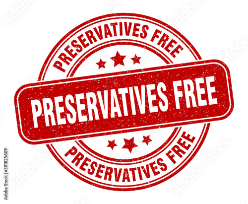 preservatives free stamp. preservatives free label. round grunge sign