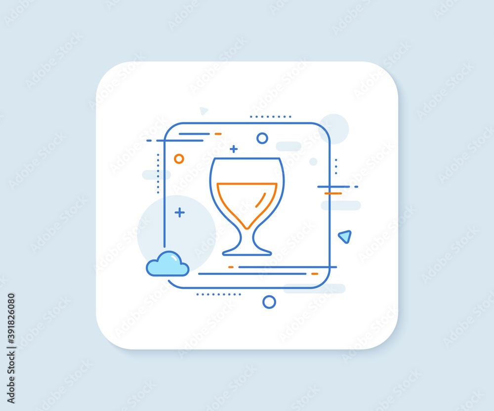 Wine glass line icon. Abstract square vector button. Alcohol drink sign. Beverage symbol. Wine glass line icon. Quality concept badge. Vector Wine glass line icon. Abstract square vector button. Alcohol drink sign. Beverage symbol. Wine glass line icon. Quality concept badge. Vector