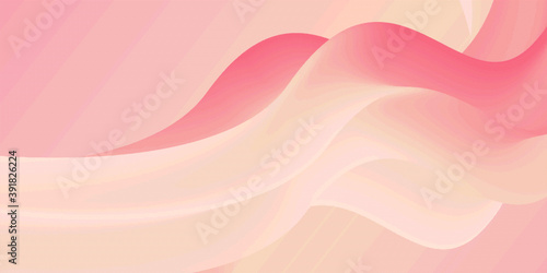 Soft pink wavy surface. Minimalistic design. Vector 3d illustration. Abstract background. Multi-colored gradient substance. Modern cover template, eps