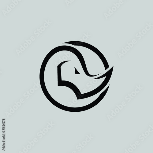 illustration of a symbol of a rhino logo design