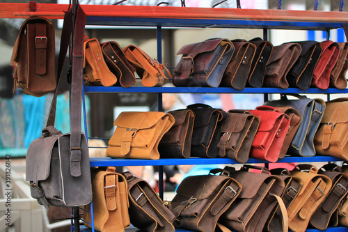 Group of leather bags in shop © Maryia