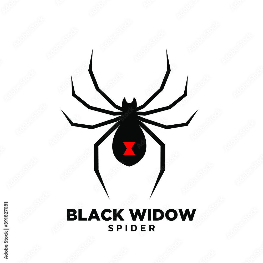 Red black widow spider logo design Stock Vector | Adobe Stock